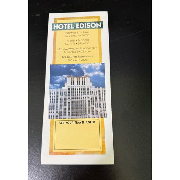 Hotel Edison Other - Vintage Hotel Edison NYC Travel Brochure Art Deco Times Square New York Map